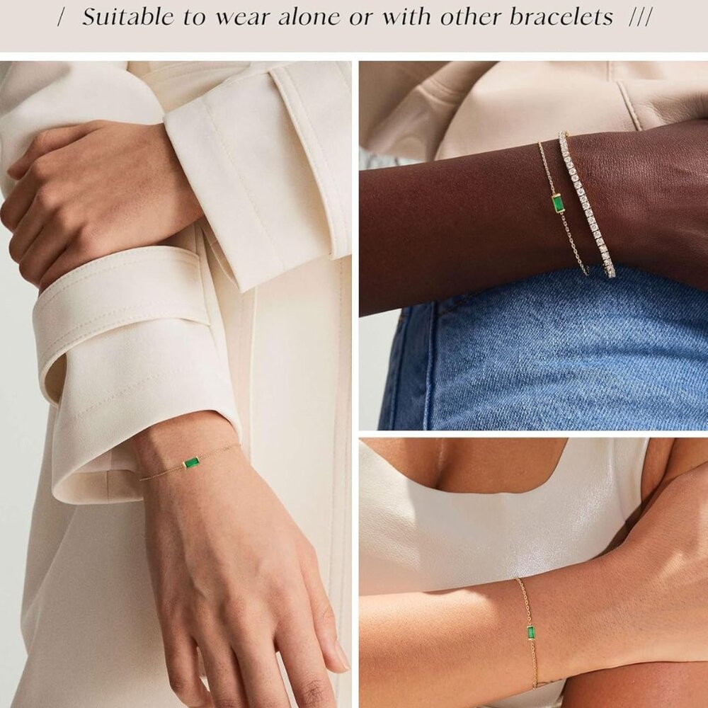 Trendy Stackable Birthstone Bracelets - Dainty 14… - image 5